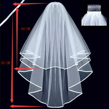 Load image into Gallery viewer, Halloween White Lace Bridal Veils with Comb
