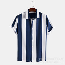 Load image into Gallery viewer, Men&#39;s Wide Stripe Lane Print Shirts
