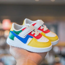 Load image into Gallery viewer, Retro Leather Multicolor Toddler Rubber Shoes
