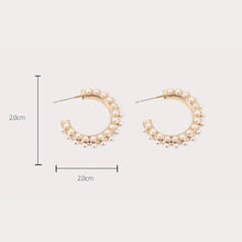 Load image into Gallery viewer, Eleanor Pearl Hoop Earrings
