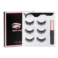 Load image into Gallery viewer, Magnetic Eyelashes Set with Waterproof Eyeliner and Tweezer
