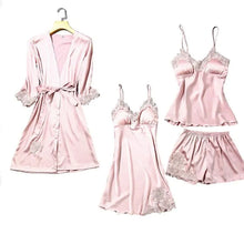 Load image into Gallery viewer, Satin Lace 5 Pieces Pajamas Set
