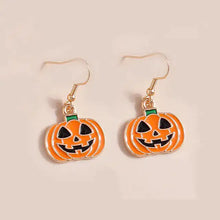 Load image into Gallery viewer, Halloween Bat Drop Earrings
