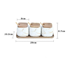 Load image into Gallery viewer, Marble Pattern Ceramic Kitchen Seasoning Tank Set
