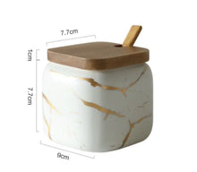 Load image into Gallery viewer, Marble Pattern Ceramic Kitchen Seasoning Tank Set
