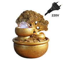 Load image into Gallery viewer, Feng Shui Gold Money Tree Water Fountain
