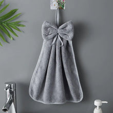 Load image into Gallery viewer, Coral Velvet Bowknot Hand Towels Set
