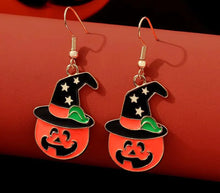 Load image into Gallery viewer, Halloween Bat Drop Earrings
