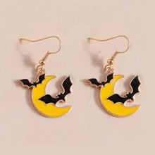 Load image into Gallery viewer, Halloween Bat Drop Earrings
