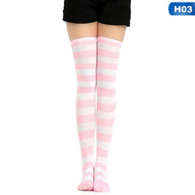 Load image into Gallery viewer, Halloween Cotton Striped Thigh High Socks
