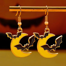 Load image into Gallery viewer, Halloween Bat Drop Earrings
