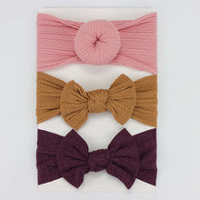 Load image into Gallery viewer, 3Pcs/Lot Knit Baby Headband Bow Set
