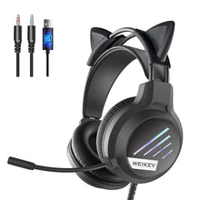 Load image into Gallery viewer, RGB Light Gamer Headset Cat Ear Gaming Headphones
