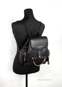 Michael Kors Medium Black Chain Backpack