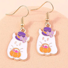 Load image into Gallery viewer, Halloween Bat Drop Earrings
