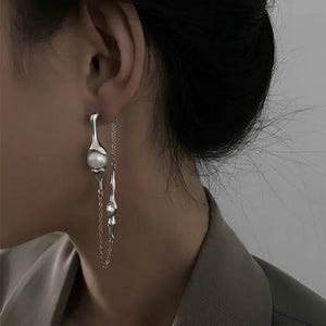 Pearl Long Drop Earrings