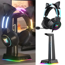 Load image into Gallery viewer, RGB Light Gamer Headset Cat Ear Gaming Headphones
