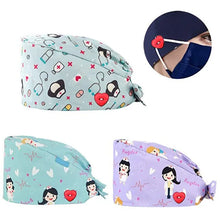 Load image into Gallery viewer, Cartoon Printed Nurse Hat 3 Pcs
