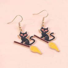 Load image into Gallery viewer, Halloween Bat Drop Earrings
