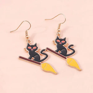 Halloween Bat Drop Earrings