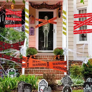 Halloween Warning Caution Tape Decoration - 2 Pcs