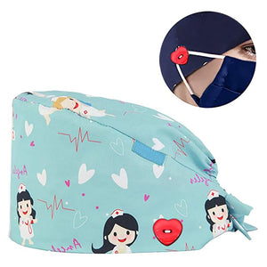 Cartoon Printed Nurse Hat 3 Pcs