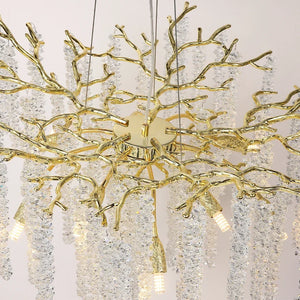 Luxury LED Crystal Tree Branch Ceiling Chandelier Light Fixture