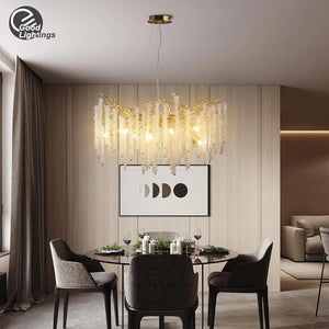 Luxury LED Crystal Tree Branch Ceiling Chandelier Light Fixture