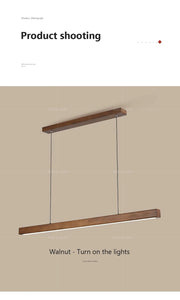 Wooden Modern LED Long Light Fixture