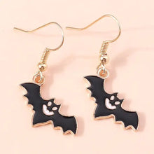 Load image into Gallery viewer, Halloween Bat Drop Earrings
