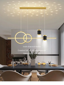 Modern LED Circles and Head Combo Light Fixture