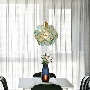 LED Flower Stained Hanging Light Fixture