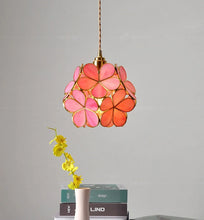 Load image into Gallery viewer, LED Flower Stained Hanging Light Fixture
