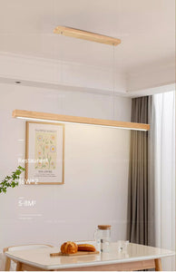 Wooden Modern LED Long Light Fixture