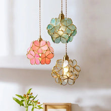 Load image into Gallery viewer, LED Flower Stained Hanging Light Fixture
