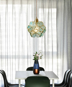 LED Flower Stained Hanging Light Fixture