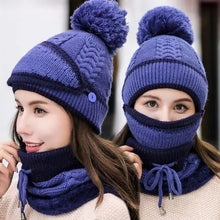 Load image into Gallery viewer, Pompom Beanie Hat Neck Warmer Set of 3
