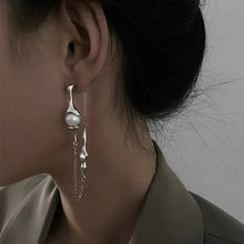 Load image into Gallery viewer, Pearl Long Drop Earrings
