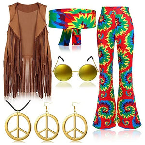 Halloween Hippie Disco 60s 70s Cosplay Costume for Women