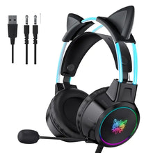 Load image into Gallery viewer, RGB Light Gamer Headset Cat Ear Gaming Headphones
