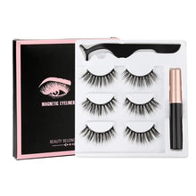 Load image into Gallery viewer, Magnetic Eyelashes Set with Waterproof Eyeliner and Tweezer
