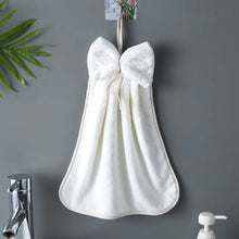 Load image into Gallery viewer, Coral Velvet Bowknot Hand Towels Set
