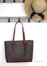 Load image into Gallery viewer, Michael Kors Dark Cherry Shoulder Tote
