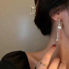 Load image into Gallery viewer, Pearl Long Drop Earrings
