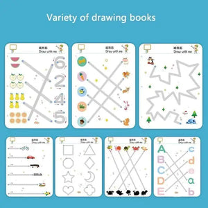 Kids Educational Dry Erase Drawing Book