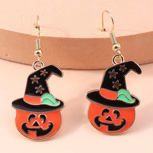 Load image into Gallery viewer, Halloween Bat Drop Earrings
