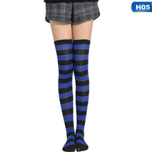 Load image into Gallery viewer, Halloween Cotton Striped Thigh High Socks
