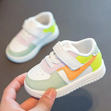 Load image into Gallery viewer, Retro Leather Multicolor Toddler Rubber Shoes
