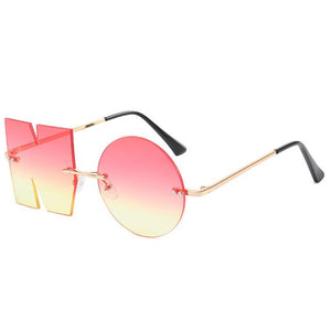 Rimless NO Letter Sunglasses