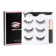 Load image into Gallery viewer, Magnetic Eyelashes Set with Waterproof Eyeliner and Tweezer
